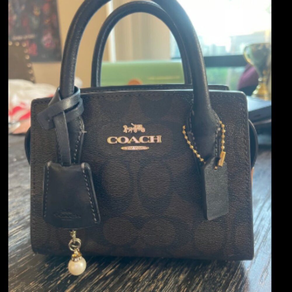 COACH ANDREA MINI CARRYALL IN SIGNATURE CANVAS